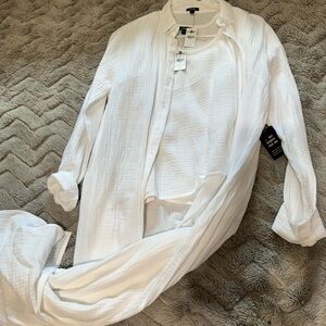 Express long linen shirt and matching tank